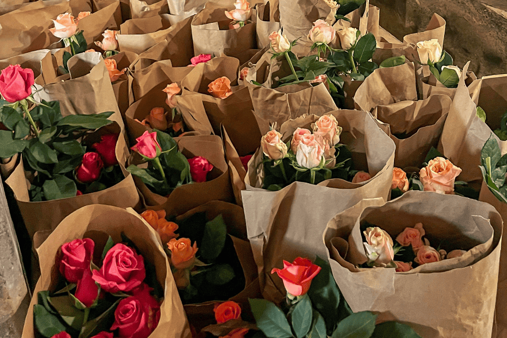 Decoración con cajas florales